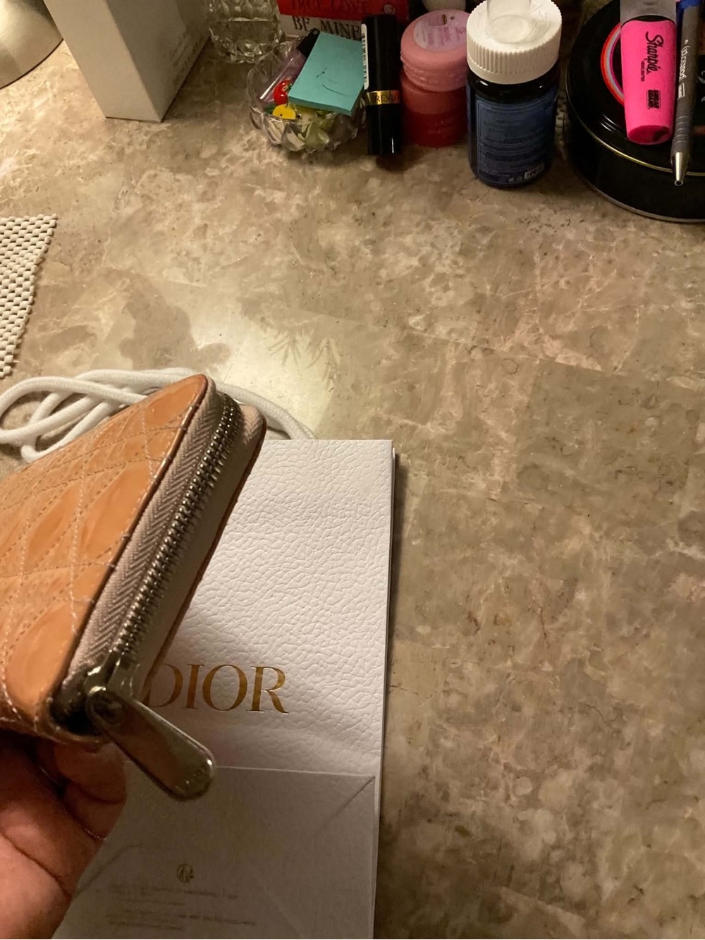Dior Patent Quilted Zip around Wallet in Warm Tan - Picture 8 of 13